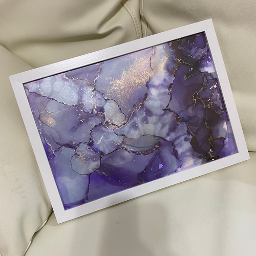 アルコールインクアート/インテリアアート/モダンアート/くすみカラー