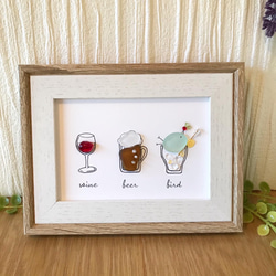 シーグラス アート 小鳥《七色の森》 その他アート K.I.N.O.（キノ