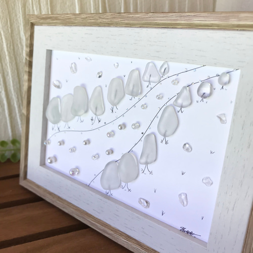 シーグラス 天然石アート 《ホワイトロード》 その他アート K.I.N