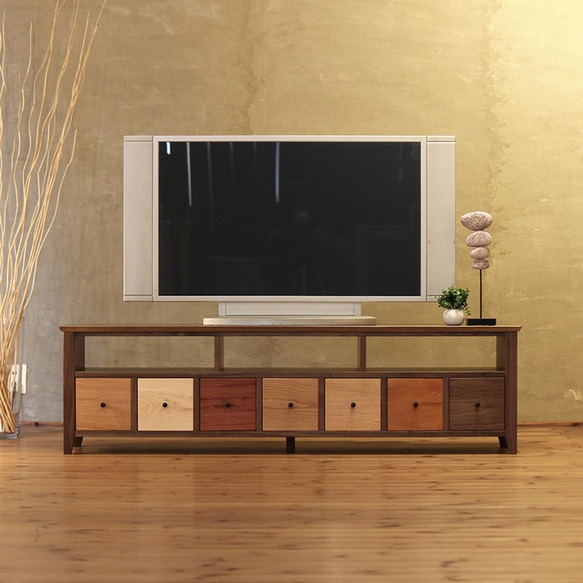 テレビボード　TONGARI　7wood-wal　156ｃｍ　大川市　WAプラス　受注生産品 1枚目の画像