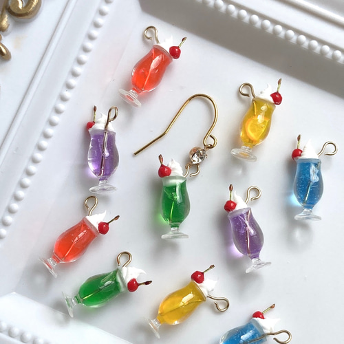 選べるクリームソーダ&ケーキ☆ピアス イヤリング アクセサリー ピアス 