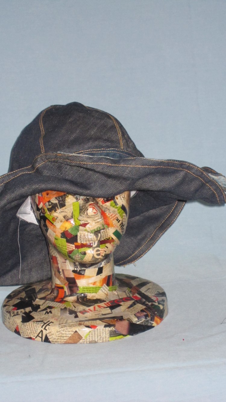 ジーンズパッチワーク帽