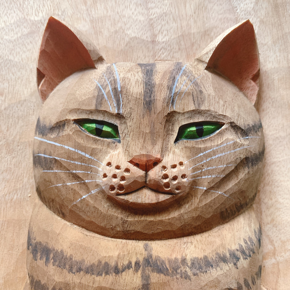 猫(キジトラ)顔の特注品　取手/フック 猫(キジトラ)顔の特注品 取手/フック
