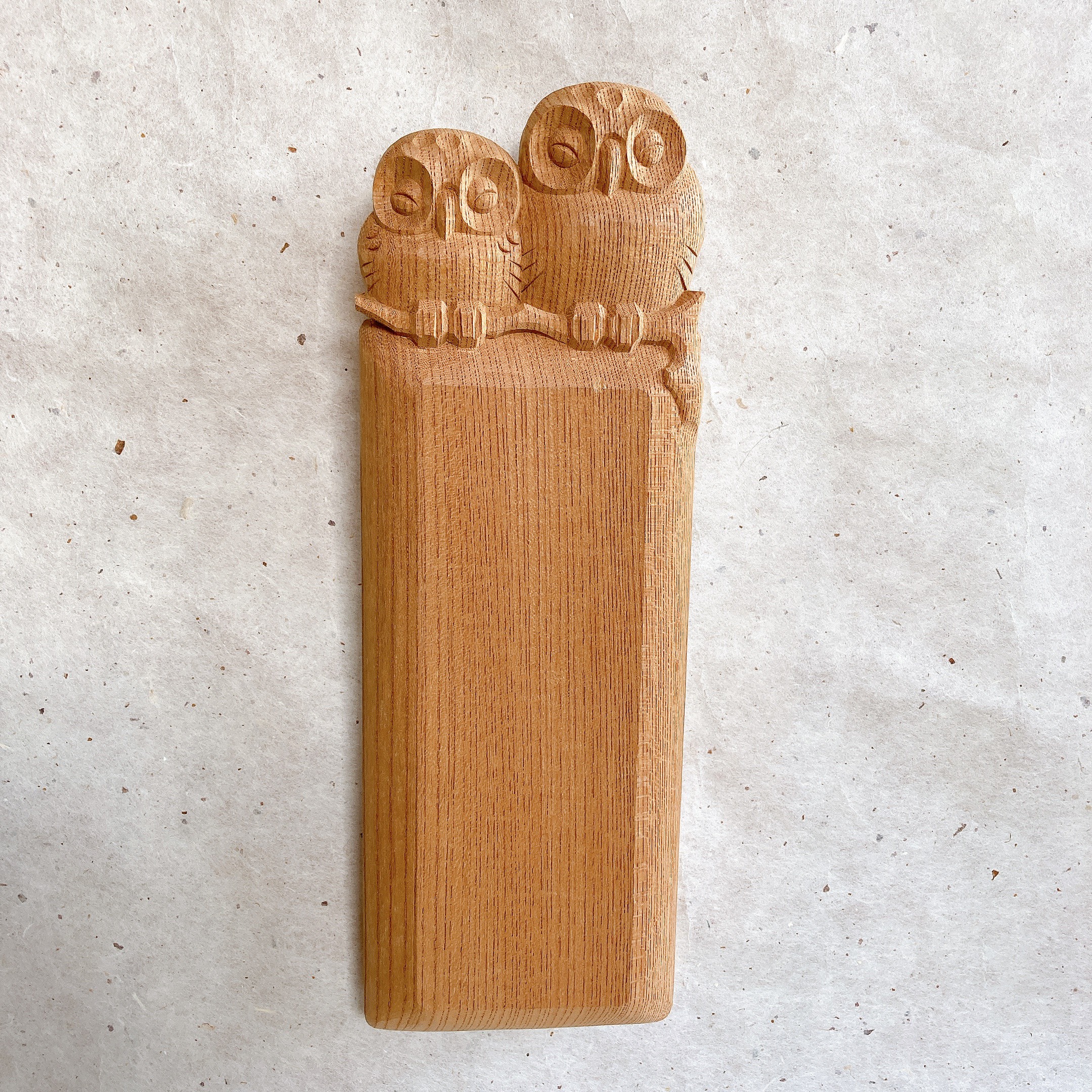 フクロウの表札　縦　丸