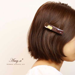 【受注製作】オペラバナナケーキバレッタ Mサイズ 3枚目の画像