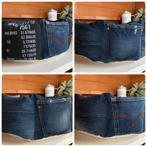 リメイク デニム★ペットソファー① 楽天市場】ルシアンエサヨ 【リデューシューベッド】 インディゴ M