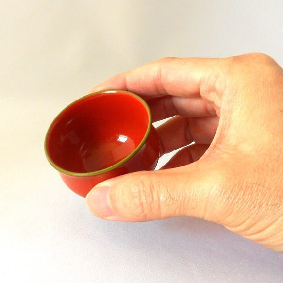 IRO-IRO 酒カップ 橙（オレンジ） 漆塗り（盃/酒杯/ぐい呑み