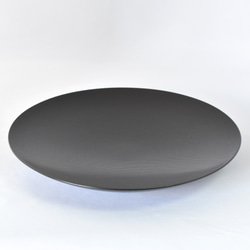 MOKU 丸皿 黒スリ 大　木製漆塗りのお皿 2枚目の画像