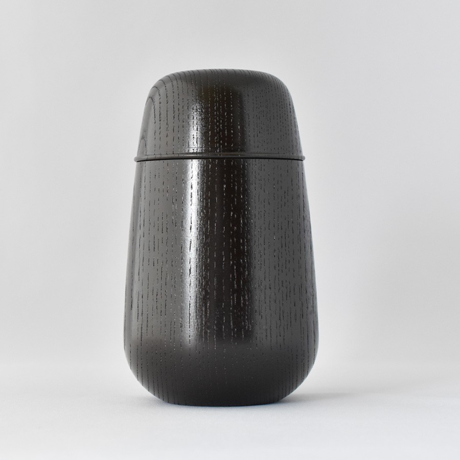 MOKU 茶筒 スリ漆 黒　木製漆塗り