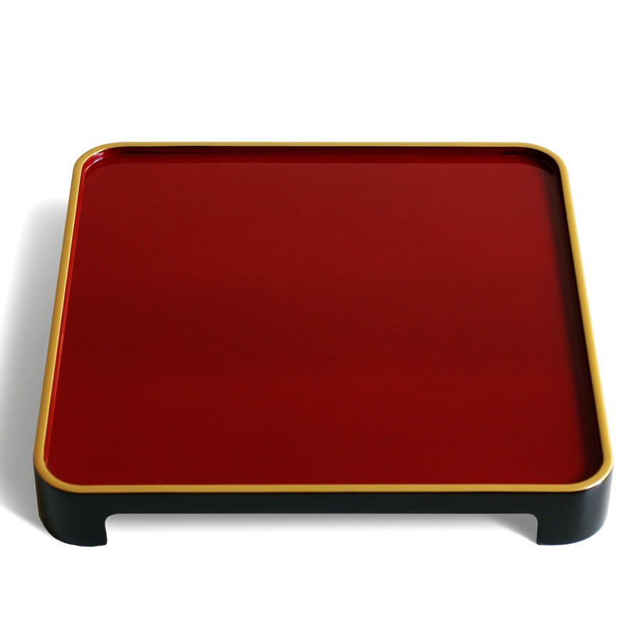 【値下げ】お膳　猫脚　丸膳　角膳　お盆　角盆　骨董品　和膳　漆器　漆塗り　赤　黒