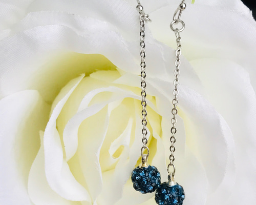 スワロフスキー ハンドメイド ボールピアス✴︎グルーデコ