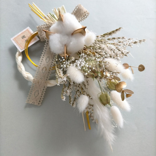 49 しめ飾り しめ縄 正月飾り ドライフラワー スワッグ インテリア 雑貨