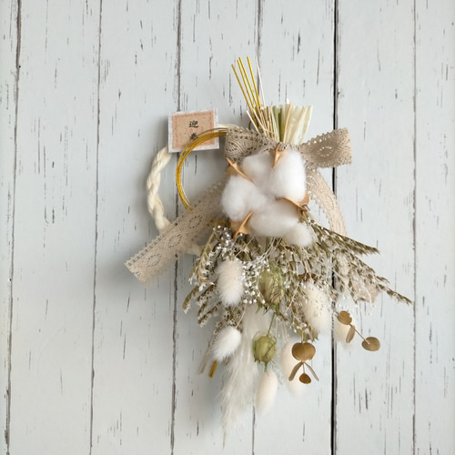 49 しめ飾り しめ縄 正月飾り ドライフラワー スワッグ