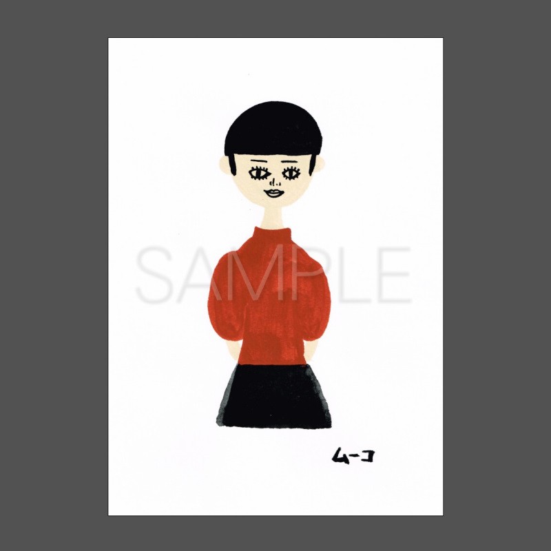 手描き絵画（原画） ショートカット ノ オンナノヒト ２