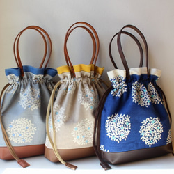 ✦訂單生產✦秋季彩色束帶袋（淺藍色×深藍色） 第6張的照片