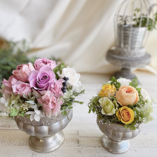 アンティークカラー ＊バラの大きなアレンジメント プリザーブド