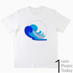 100% Organic Cotton 海　水　クール　ポップ　夏　サーフ　プリント地球にやさしいTシャツ 2枚目の画像
