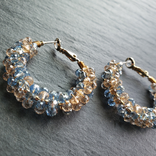 ルミナスビーズフープピアス E131H25627-W（4週間発送） ルミナスビーズフープピアス E131H25627-W（4週間発送） レディース