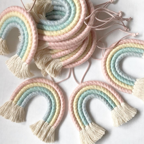 4色マクラメレインボータペストリー タペストリー・壁掛け Lupinus  