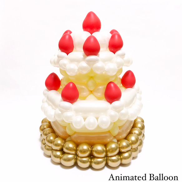おしゃれなバルーンケーキ《苺のショートケーキ》誕生日 出産祝い