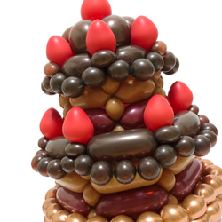 おしゃれなバルーンケーキ《チョコレートケーキ》誕生日 出産祝い ハーフバースデー バースデーケーキ バルーンアート 2枚目の画像