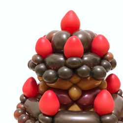 おしゃれなバルーンケーキ《チョコレートケーキ》誕生日 出産祝い ハーフバースデー バースデーケーキ バルーンアート 3枚目の画像