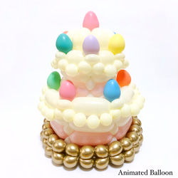 おしゃれなバルーンケーキ《マカロン カラフル》誕生日 出産祝い ハーフバースデー バースデーケーキ バルーンアート 1枚目の画像