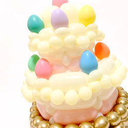 おしゃれなバルーンケーキ《マカロン カラフル》誕生日 出産祝い ハーフバースデー バースデーケーキ バルーンアート 2枚目の画像