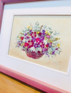 ミニバラの花かご①