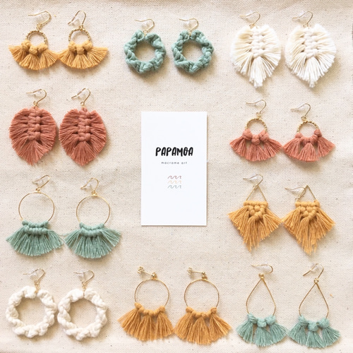 マクラメピアス ピアス（フック・チェーン） papamoa 通販