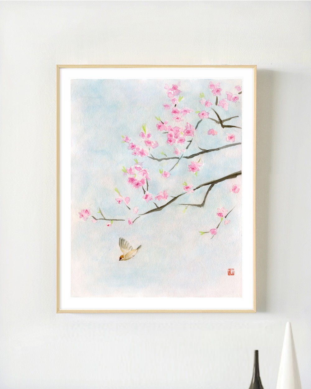 最安値 水彩画春爛漫桜絵画アートインテリア春の絵ワトソン
