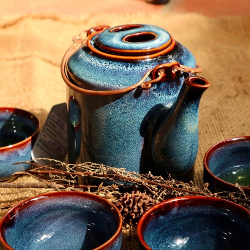 バッチャン焼き ベトナム 食器 未使用 湯のみ 急須 ポップ ファンシー