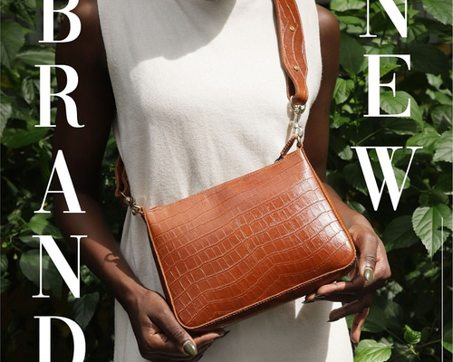 【スカル金具付】Roen 本革ボディバッグ　クロコ型押しレザー スカル金具付】Roen 本革ボディバッグ クロコ型押しレザー