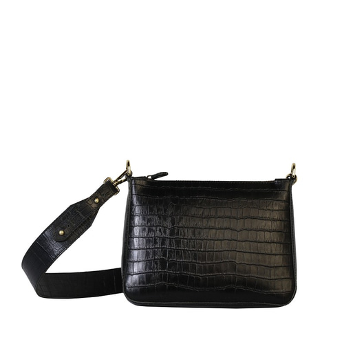 Sling Bag 本革 スリングバッグ クロコ型押し ボディーバッグ 斜め掛け