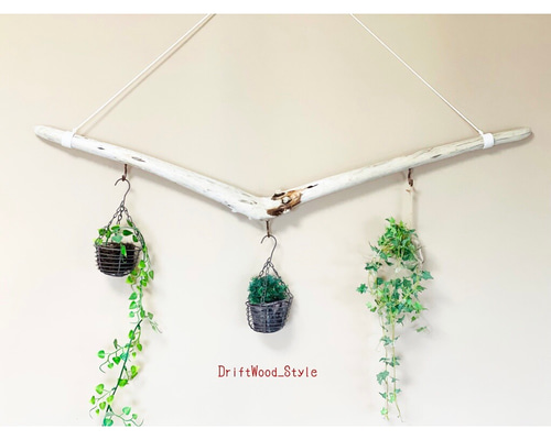 流木インテリア なめらかなV字が美しい天然流木のハンガーフック エア