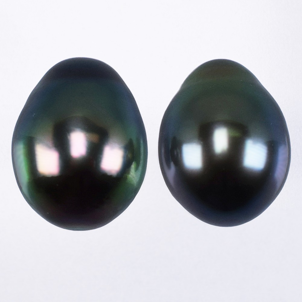 パール  黒蝶  1ペア  9.0-12mm  (395086)