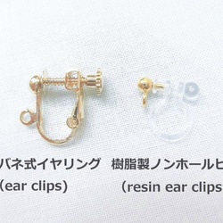 パールとブルーシェルのイヤリング（ear clips） 5枚目の画像