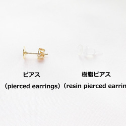 紅茶色ビジューとカモミールティー色ビジューのタッセルピアス（pierced earrings） 7枚目の画像