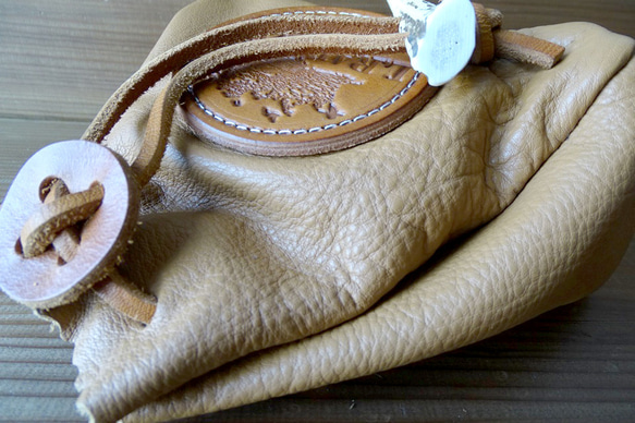 Coffee Pouch L NaturalBrown 鹿角付 3枚目の画像