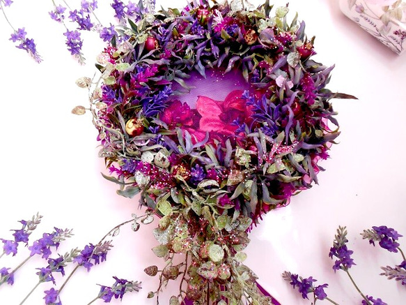 Excel violet fragrane wreath・アーティフィシャルフラワー 3枚目の画像
