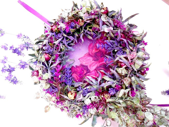 Excel violet fragrane wreath・アーティフィシャルフラワー 4枚目の画像