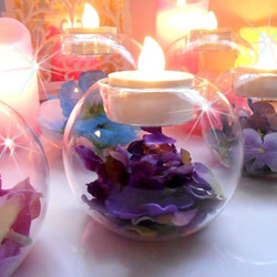 ✨Floral shabon  candle・small✨紫陽花パープル 3枚目の画像