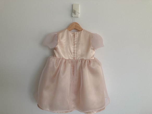 子供ドレス　ふんわりギャザー　シェルピンク　90㎝ 2枚目の画像