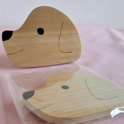 ～ほっこりシリーズ～　木製コースター（犬・猫）（２枚） 4枚目の画像