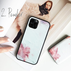 Smart Jewel スマートジュエル iPhoneケース ガラスケース 淡色 くすみ 手描き 5枚目の画像