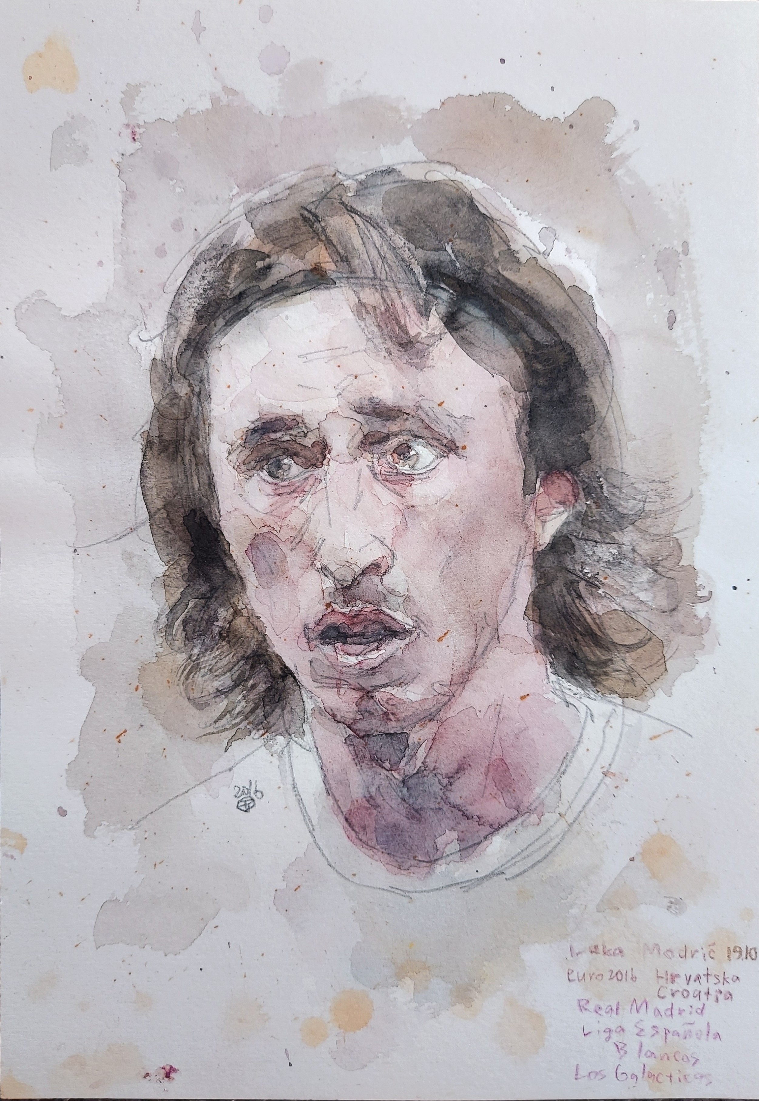 「luka modric」水彩画  水彩紙