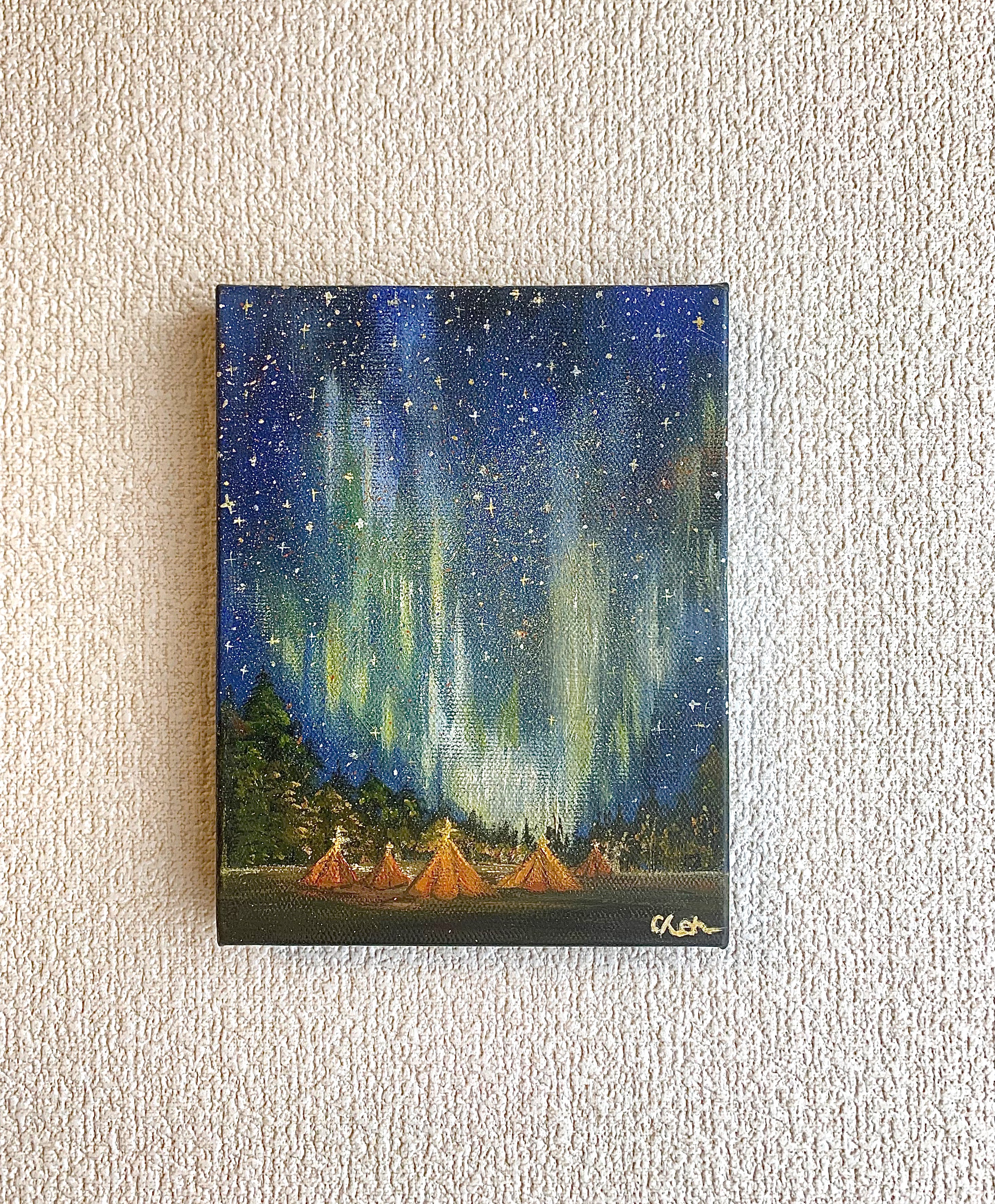 ブランド通販サイトをすべて 星空 オーロラ アクリル原画 絵画 12231341｜Creema 通販 Chen 絵画