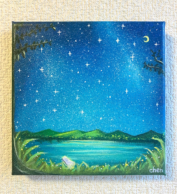 江ノ島の夕暮れ　アクリル画　原画　SMサイズ3枚セット 江ノ島の夕暮れ アクリル画 原画 SMサイズ3枚セット