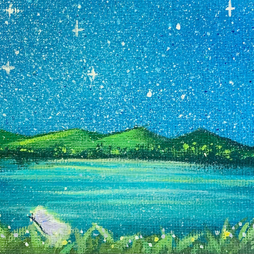 【君ならできる】　アクリル絵画　アート　原画の販売です(^^) 原画】 凪 (F0) | AO Art Works