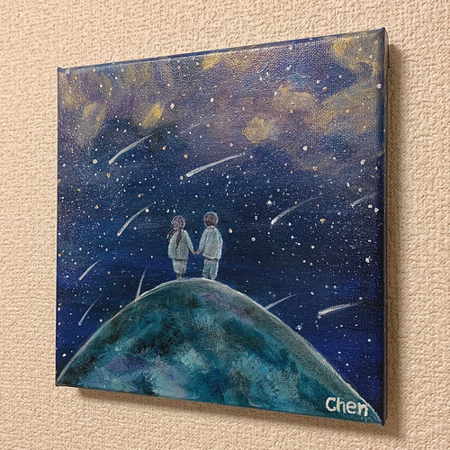 カメレオン　アクリル画　原画 23ced264cd5ed9fabc7810300d8b4b